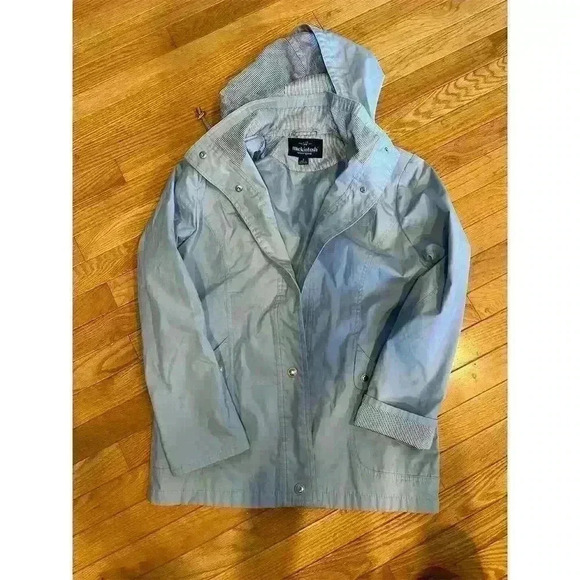 Mackintosh New England Women's Lightweight Sky Blue Jacket Size S with Hood - Picture 1 of 9